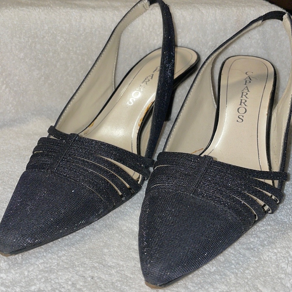 Black Sling Back Heels 7.5
